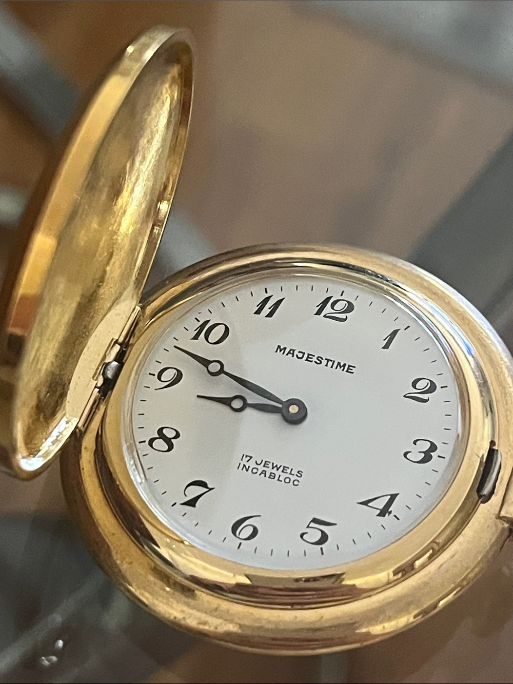 Majestime Gold Pocket Watch - White Dial